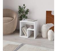 Decortie 'Bon' Square G-Shaped End Table 40x40cm in White | Size: 1 Pack Decortie White 1 Pack