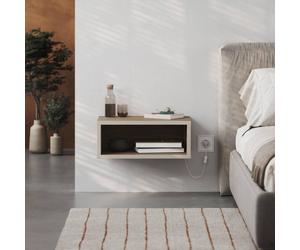 Decortie Brik' Modern Floating LED Bedside Table 45cm in Brown | Size: 1 Pack Decortie Brown 1 Pack