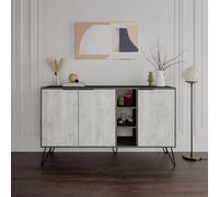 Decortie Clara Console Sideboard Display Unit Retro Grey Ancient White