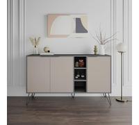 Decortie Clara Sideboard Cabinet Modern Storage Shelves Hairpin Legs 142cm - Mocha Grey Anthracite Grey