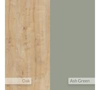 Decortie Clara Sideboard Cabinet Modern Storage Shelves Hairpin Legs 142cm - Oak Ash Green