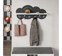 Decortie Cloudy' Wall-Mounted Metal Hanger with Shelf in White | Size: 1 Pack Decortie White 1 Pack