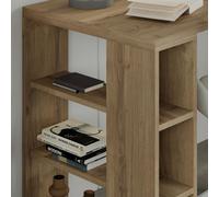 Decortie Colmar Modern Desk with Integrated 6-Shelf Bookshelf Storage Width 140cm - Dark Oak Effect
