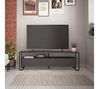 Decortie Cornea Modern Tv Unit Anthracite Grey With Storage Tv Cabinet 150Cm