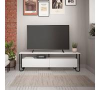 Decortie Cornea Modern Tv Unit Multimedia Centre White With Storage Tv Cabinet 150Cm