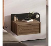 Decortie Dotta' Floating Bedside Table with LED Light 33.5cm in Dark Brown | Size: 1 Pack Decortie Dark Brown 1 Pack