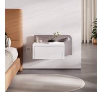 Decortie Dotta' Floating Bedside Table with LED Light 33.5cm in White | Size: 1 Pack Decortie White 1 Pack