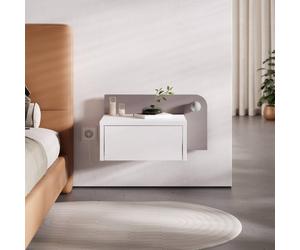 Decortie Dotta' Floating Bedside Table with LED Light 33.5cm in White | Size: 1 Pack Decortie White 1 Pack