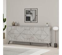 Decortie 6-Doors Push-to-open Doors Sideboard 'Dune' with Metal Legs 183cm in Gold | Size: 3 Pack Decortie Gold 3 Pack