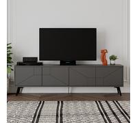 Decortie Dune' Modern TV Unit Multimedia Centre 180cm in Dark Grey | Size: 2 Pack Decortie Dark Grey 2 Pack
