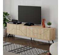 Decortie Dune' Modern TV Unit Multimedia Centre 180cm in Natural | Size: 2 Pack Decortie Natural 2 Pack
