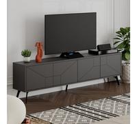 Decortie Dune Modern Tv Unit Multimedia Centre With Storage Stylish Tv Cabinet 65" Tvs Anthracite Grey 180Cm