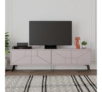 Decortie Dune Modern Tv Unit Multimedia Centre With Storage Stylish Tv Cabinet 65" Tvs Mocha Grey 180Cm