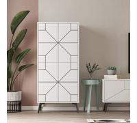 Decortie Dune Multipurpose Storage Cabinet Space-Saving Storage Solution White 136Cm