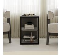 Decortie Echo Modern 3-Tier Sofa End Side Table Bedside Metal Frame Retro Grey Living Room