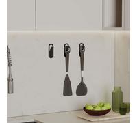 Decortie Elix' Modern Triple Hooks Waterproof Metal Texture Black Set of 3 Decortie Black