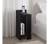 Decortie Elos' Modern Bedside Table Left Module 25cm Narrow in Black | Size: 1 Pack Decortie Black 1 Pack