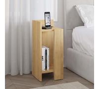 Decortie Elos' Modern Bedside Table Left Module 25cm Narrow in Natural | Size: 1 Pack Decortie Natural 1 Pack