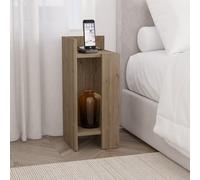Decortie Elos Modern Bedside Table Left Module Narrow Dark Oak Effect 25Cm