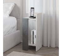 Decortie Elos' Modern Bedside Table Narrow Nightstand Right Module in Off-White | Size: 1 Pack Decortie Off-White 1 Pack