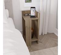 Decortie Bedside Table 27X25X60Cm Particleboard Dark Oak Effect, Brown