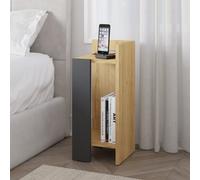 Decortie Bedside Table Elos Modern Narrow - Oak & Anthracite Grey, Right Module, 1 Pack