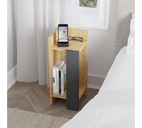Decortie Bedside Table Elos Modern - Left Module 25cm Narrow, Oak & Anthracite Grey, 1 Pack