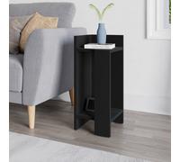 Decortie Elos Modern Bedside Table Left Module Narrow Black Wood 25Cm