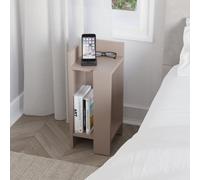 Decortie Elos Modern Bedside Table Left Module Narrow Mocha Grey 25Cm