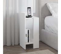 Decortie 'Elos' Modern Narrow Left Module Bedside Table Nightstand 25cm in White | Size: 1 Pack Decortie White 1 Pack