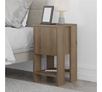 Decortie Ema 30Cm Compact Bedside Cabinet, Drop-Down Door Storage, Dark Oak Effect