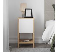 Decortie Bedside Table 30X30X55Cm Particleboard Oak, White, Multi