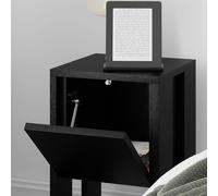 Ema Contemporary Bedside Table - Black Bute