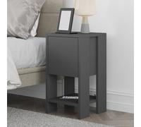 Decortie Ema Modern Bedside Table With Storage Drop-Door Cabinet Anthracite Grey 30Cm Width
