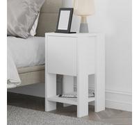 Ema Contemporary Bedside Table - White