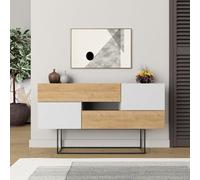Decortie Eros Console Sideboard Display Unit Oak White
