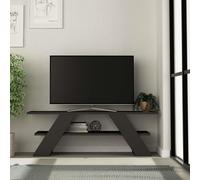 Decortie Farfalla' TV Unit Multimedia Centre with Shelves 120cm in Dark Grey | Size: 1 Pack Decortie Dark Grey 1 Pack