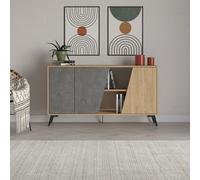 Decortie Fiona Console Sideboard Display Unit 150 Oak Retro Grey