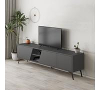 Decortie Fiona' Modern TV Unit Multimedia Centre 180cm in Dark Grey | Size: 2 Pack Decortie Dark Grey 2 Pack