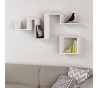 Decortie Follow Modern 2-Piece Wall-Mounted Floating Shelf Set 45Cm White