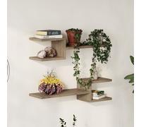 Decortie Fork' Modern Floating Shelf Set 18.2cm 2 Piece in Brown | Size: 1 Pack Decortie Brown 1 Pack