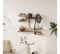 Decortie Fork' Modern Floating Shelf Set 18.2cm 2 Piece in Dark Brown | Size: 1 Pack Decortie Dark Brown 1 Pack