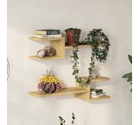 Decortie Fork Modern Floating Shelf Set 2-Piece Shelf 18.2Cm Oak