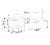 Decortie Fork Modern Wall Mounted Floating Shelf Unique Design Set 2 Piece Shelf 75cm - Sonoma Oak