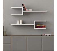 Fork' Modern Floating Shelf Set 18.2cm 2 Piece Decortie White 1 Pack