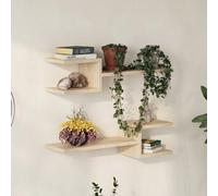 Decortie Fork Sonoma Oak 2-Piece Floating Wall Shelf Set 75Cm - Modern Display Shelves