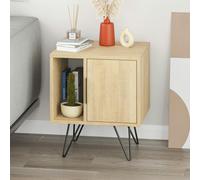 Glynn' Modern Bedside Table with Metal Hairpin Legs 50cm Decortie Natural 1 Pack