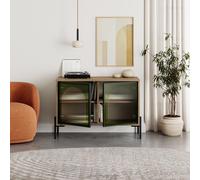 Decortie Green Glass 'Robinson' Modern Buffet Cabinet in Dark Brown | Size: 1 Pack Decortie Dark Brown 1 Pack