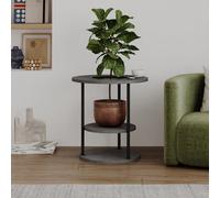 Decortie Grova Round Side Table 50X52Cm Metal Frame Three Open Tiers Retro Grey
