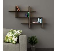 Decortie Halic' Wall Mounted Shelf Floating Bookcase 150cm Wide in Chocolate | Size: 1 Pack Decortie Chocolate 1 Pack